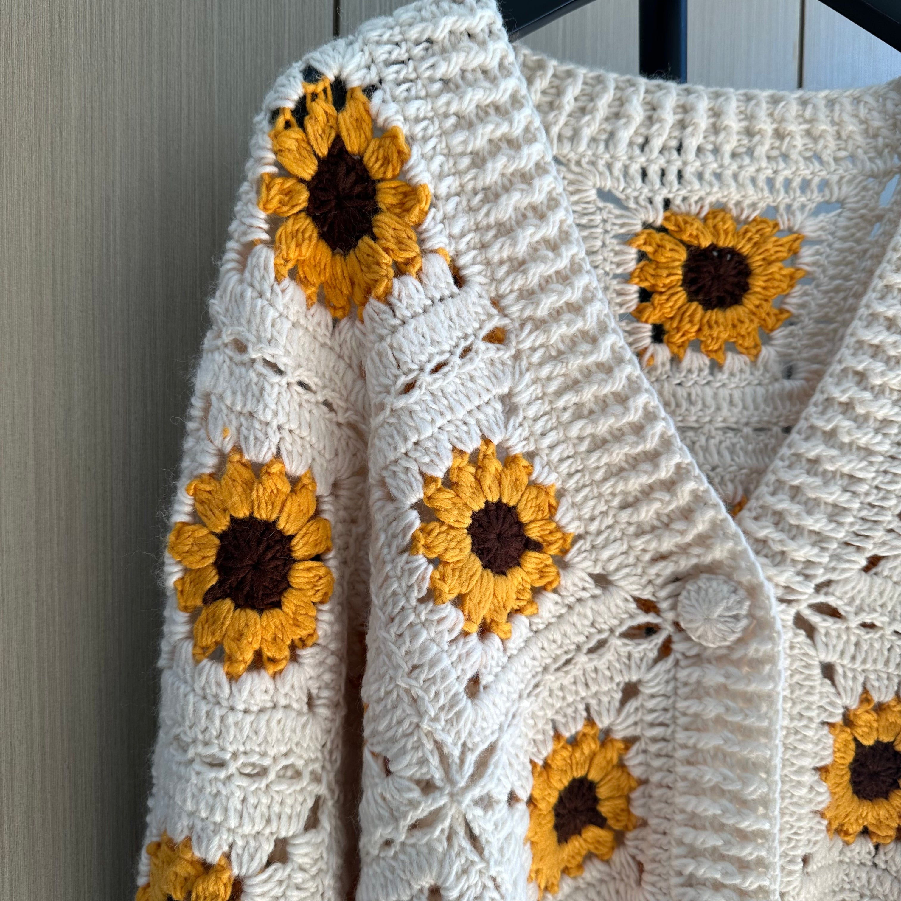 Women's Handknitted Sweater Cardigan Outfits 3D Hollow Sunflowers Crochet Design Cozy Fashion  Knitwear Knitting Tops Long Sleeve